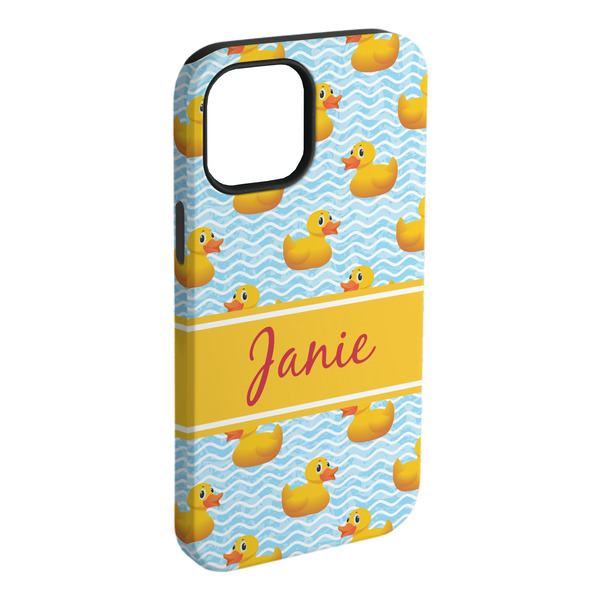Custom Rubber Duckie iPhone Case - Rubber Lined - iPhone 15 Plus (Personalized)