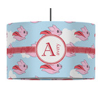 Flying Pigs 12" Drum Pendant Lamp - Fabric (Personalized)