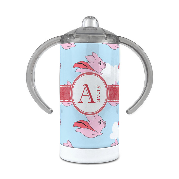 Custom Flying Pigs 12 oz Stainless Steel Sippy Cup (Personalized)