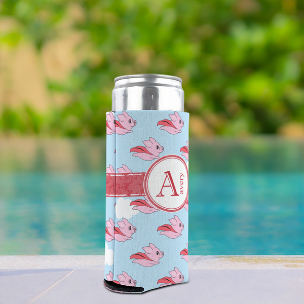 Flying Pigs Can Cooler - Tall 12oz - In Context
