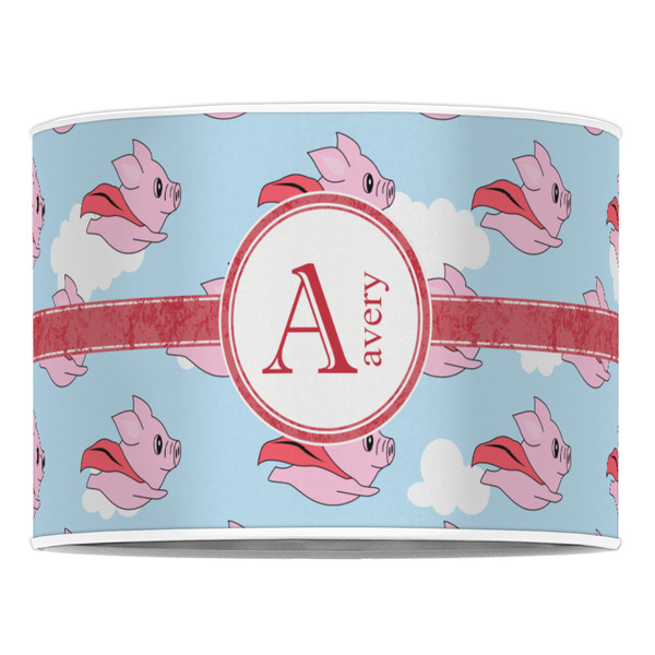 Flying Pigs 16" Drum Lampshade - FRONT (Poly Film)