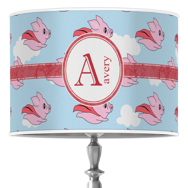 Custom Flying Pigs 16" Drum Lamp Shade - Poly-film (Personalized)