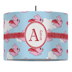 Flying Pigs 16" Drum Pendant Lamp - Fabric (Personalized)