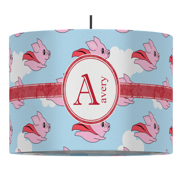 Flying Pigs 16" Drum Lampshade - PENDANT (Fabric)