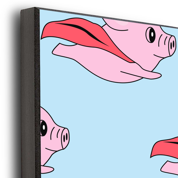 Flying Pigs 20x24 Wood Print - Closeup