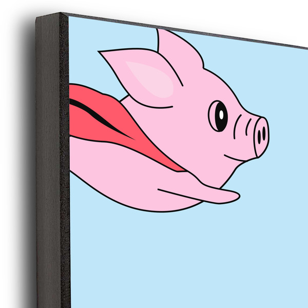 Flying Pigs 20x30 Wood Print - Closeup