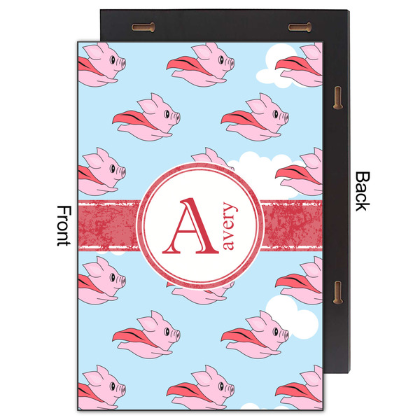 Flying Pigs 20x30 Wood Print - Front & Back View