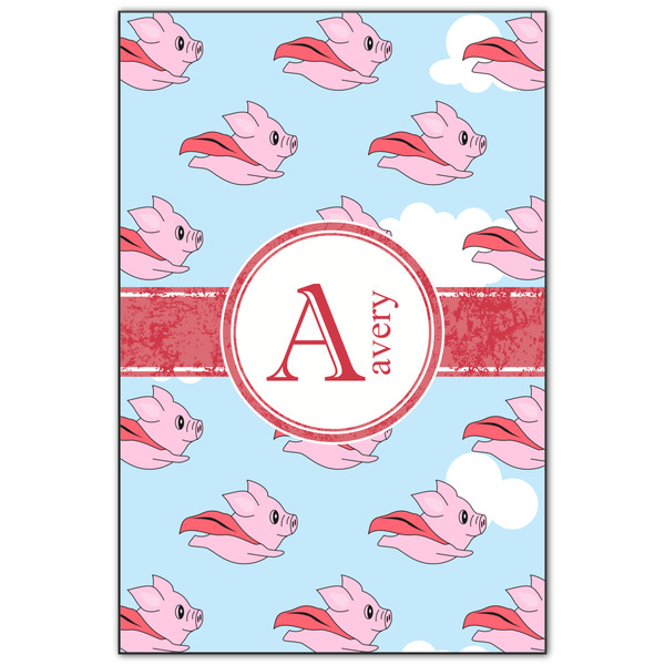 Custom Flying Pigs Wood Print - 20x30 (Personalized)
