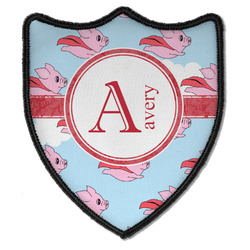 Flying Pigs Iron On Shield Patch B w/ Name and Initial