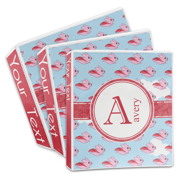 Custom Flying Pigs 3-Ring Binder (Personalized)