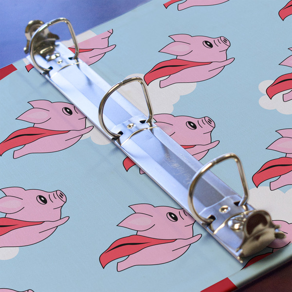 Flying Pigs 3 Ring Binders - Full Wrap - 1" - DETAIL