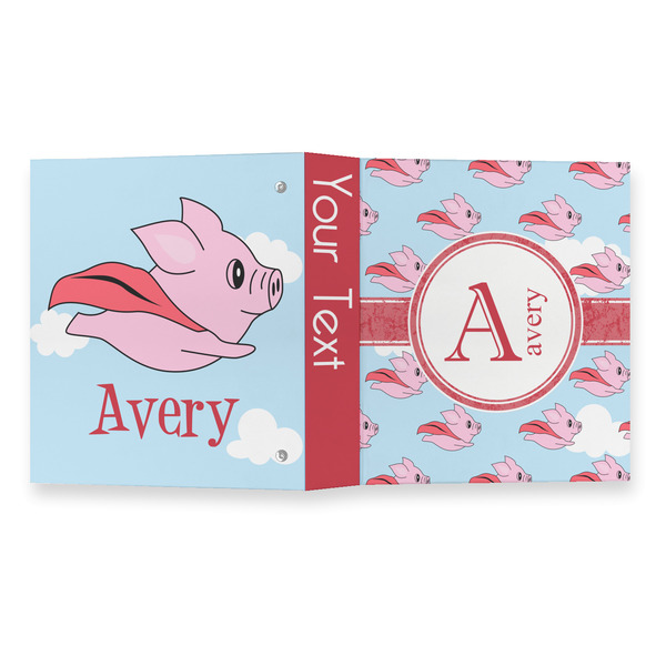 Flying Pigs 3 Ring Binders - Full Wrap - 1" - OPEN OUTSIDE