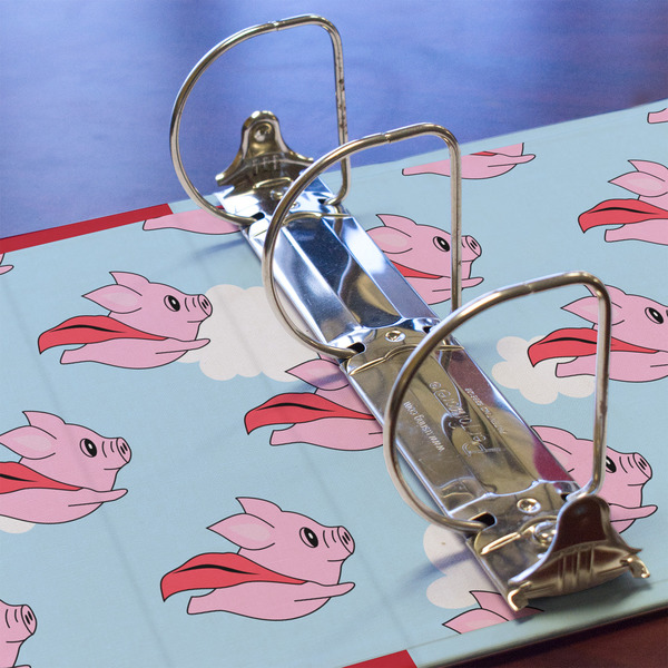Flying Pigs 3 Ring Binders - Full Wrap - 3" - DETAIL