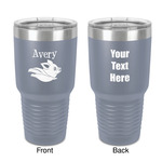 Flying Pigs 30 oz Stainless Steel Tumbler - Grey - Double-Sided (Personalized)