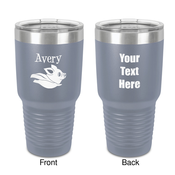 Custom Flying Pigs 30 oz Stainless Steel Tumbler - Grey - Double-Sided (Personalized)