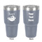 Flying Pigs 30 oz Stainless Steel Ringneck Tumbler - Grey - Double Sided - Front & Back