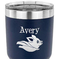 Flying Pigs 30 oz Stainless Steel Tumbler - Navy - Double Sided (Personalized)