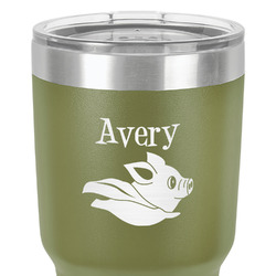 Flying Pigs 30 oz Stainless Steel Tumbler - Olive - Single-Sided (Personalized)