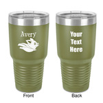 Flying Pigs 30 oz Stainless Steel Tumbler - Olive - Double-Sided (Personalized)