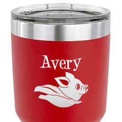 Flying Pigs 30 oz Stainless Steel Tumbler - Red - Single Sided (Personalized)