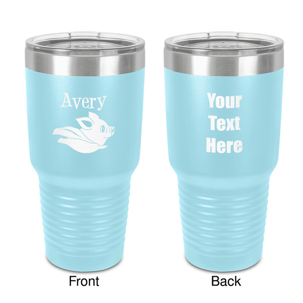 Custom Flying Pigs 30 oz Stainless Steel Tumbler - Teal - Double-Sided (Personalized)