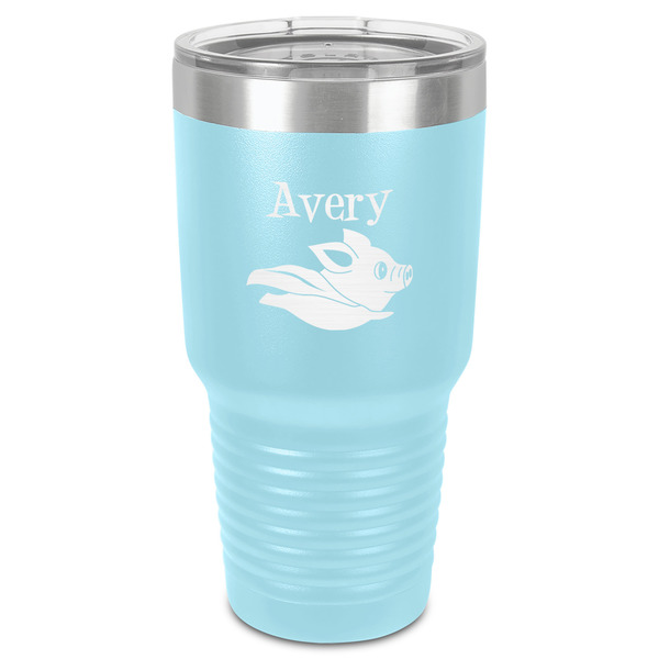 Custom Flying Pigs 30 oz Stainless Steel Tumbler - Teal - Single-Sided (Personalized)