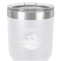 Flying Pigs 30 oz Stainless Steel Tumbler - White - Single-Sided (Personalized)