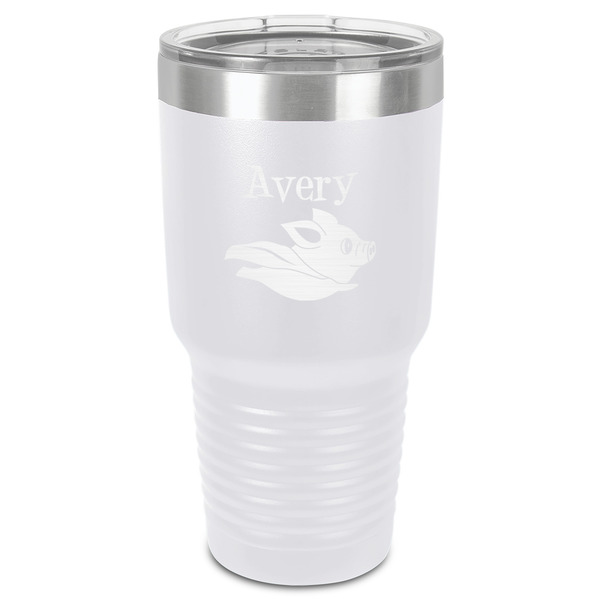 Custom Flying Pigs 30 oz Stainless Steel Tumbler - White - Single-Sided (Personalized)