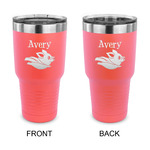 Flying Pigs 30 oz Stainless Steel Tumbler - Coral - Double Sided (Personalized)
