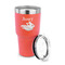 Flying Pigs 30 oz Stainless Steel Ringneck Tumblers - Coral - LID OFF