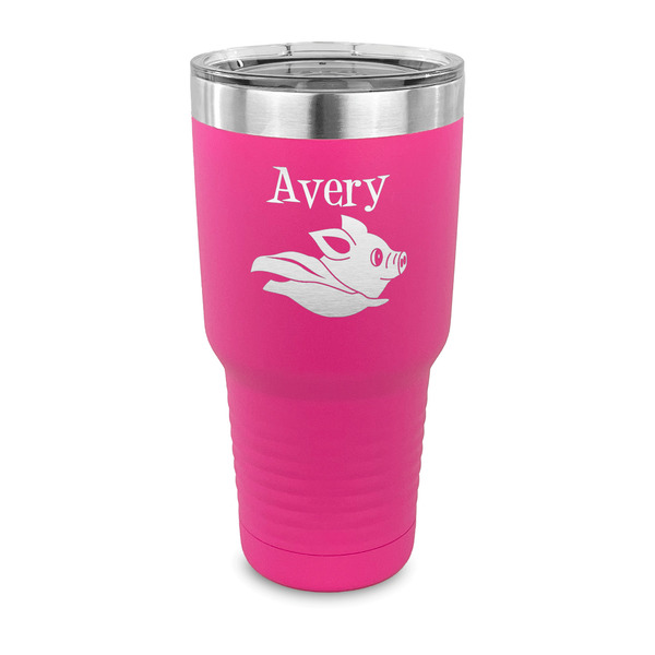 Custom Flying Pigs 30 oz Stainless Steel Tumbler - Pink - Single Sided (Personalized)