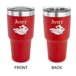 Flying Pigs 30 oz Stainless Steel Tumbler - Red - Double Sided (Personalized)