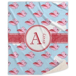 Flying Pigs Sherpa Throw Blanket (Personalized)