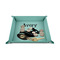 Flying Pigs 6" x 6" Teal Leatherette Snap Up Tray - STYLED