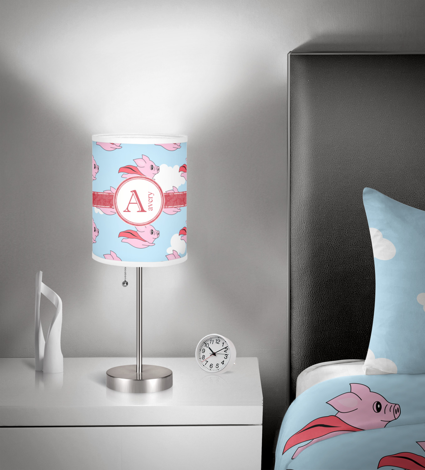 Custom Flying Pigs 7" Drum Lamp with Shade (Personalized) | YouCustomizeIt