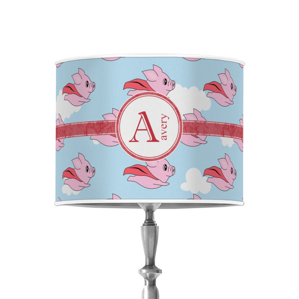 Flying Pigs 8" Drum Lampshade - ON STAND (Poly Film)