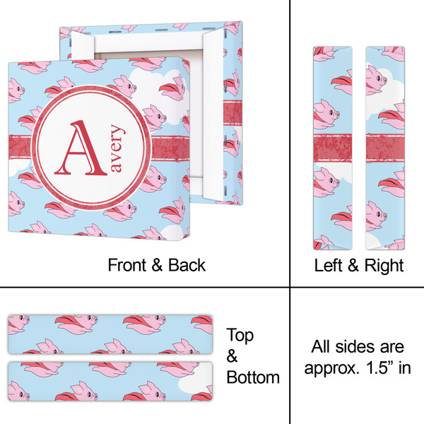 Flying Pigs 8x8 - Canvas Print - Approval