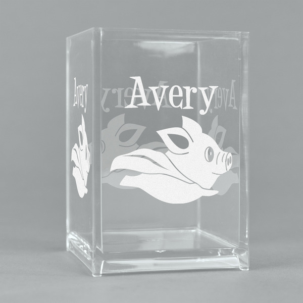 Custom Flying Pigs Acrylic Pen Holder (Personalized)