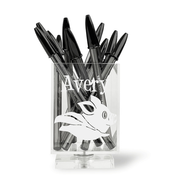 Flying Pigs Acrylic Pencil Holder - FRONT
