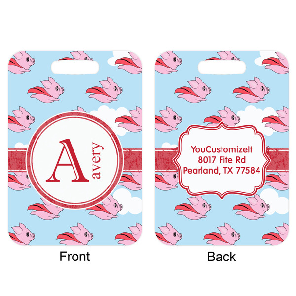 Flying Pigs Aluminum Luggage Tag (Front + Back)
