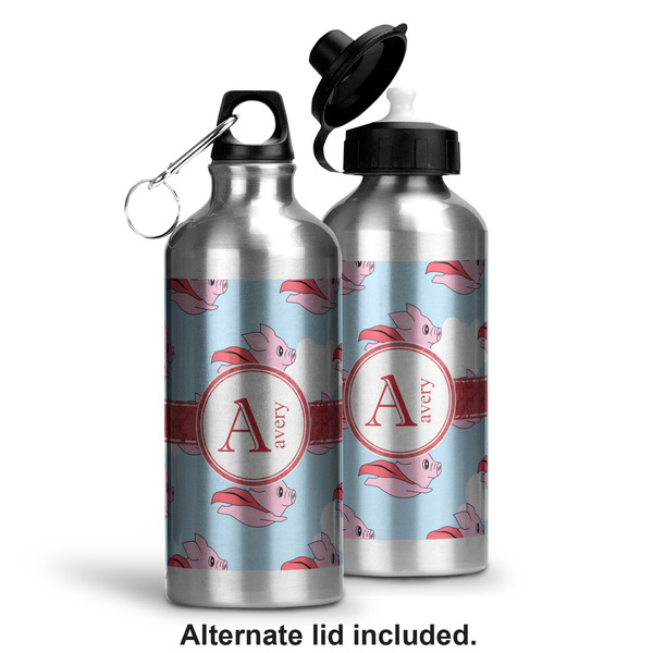 Flying Pigs Aluminum Water Bottle - Alternate lid options