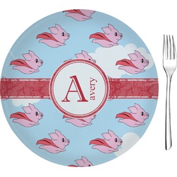 Flying Pigs 8" Glass Appetizer / Dessert Plates - Single or Set (Personalized)