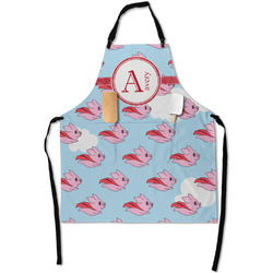 Flying Pigs Apron With Pockets w/ Name and Initial