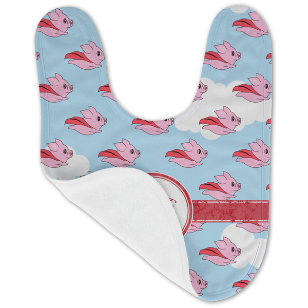 Flying Pigs Baby Bib - AFT folded