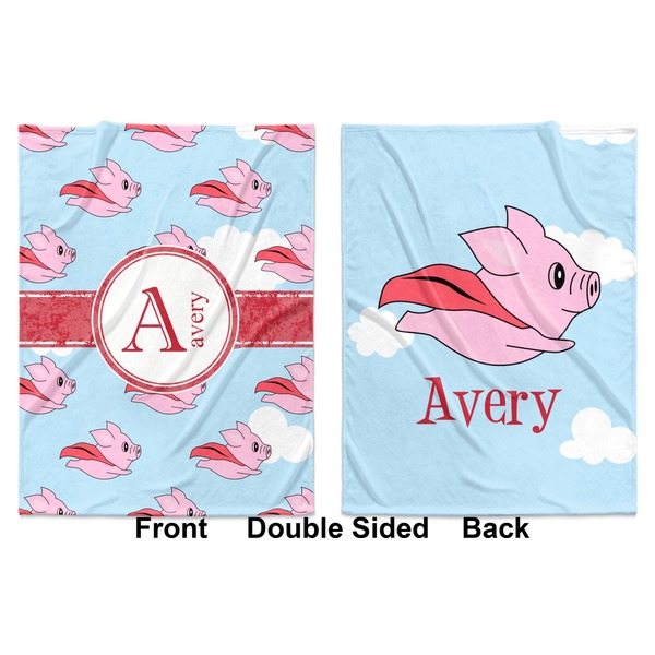 Flying Pigs Baby Blanket (Double Sided - Printed Front and Back)
