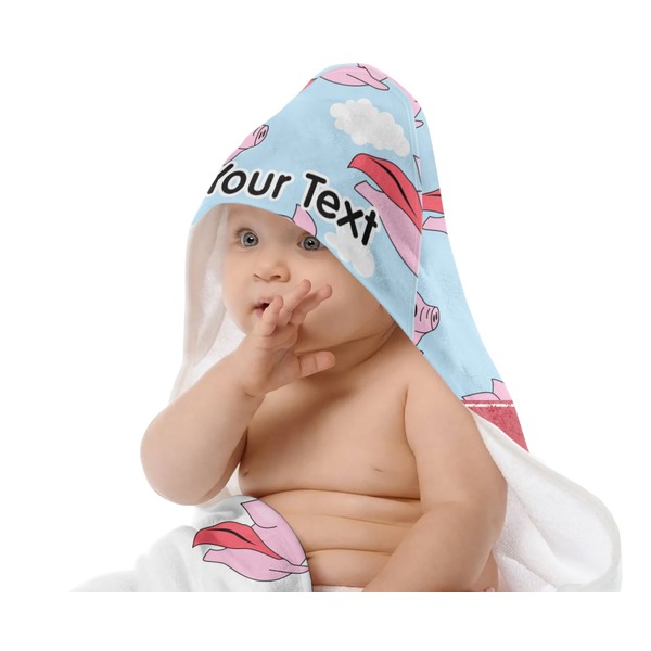 Flying Pigs Baby Hooded Towel on Child