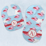 Flying Pigs Baby Bib & Burp Set w/ Name and Initial