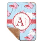 Flying Pigs Sherpa Baby Blanket - 30" x 40" w/ Name and Initial