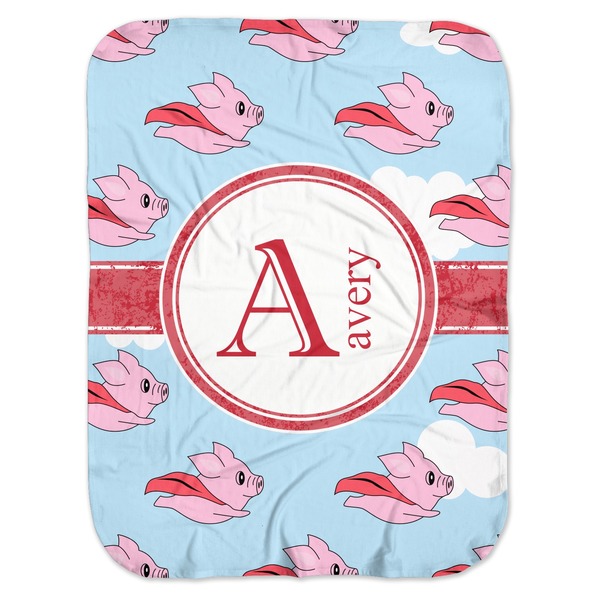 Custom Flying Pigs Baby Swaddling Blanket (Personalized)