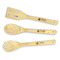 Flying Pigs Bamboo Cooking Utensils Set - Single Sided - FRONT